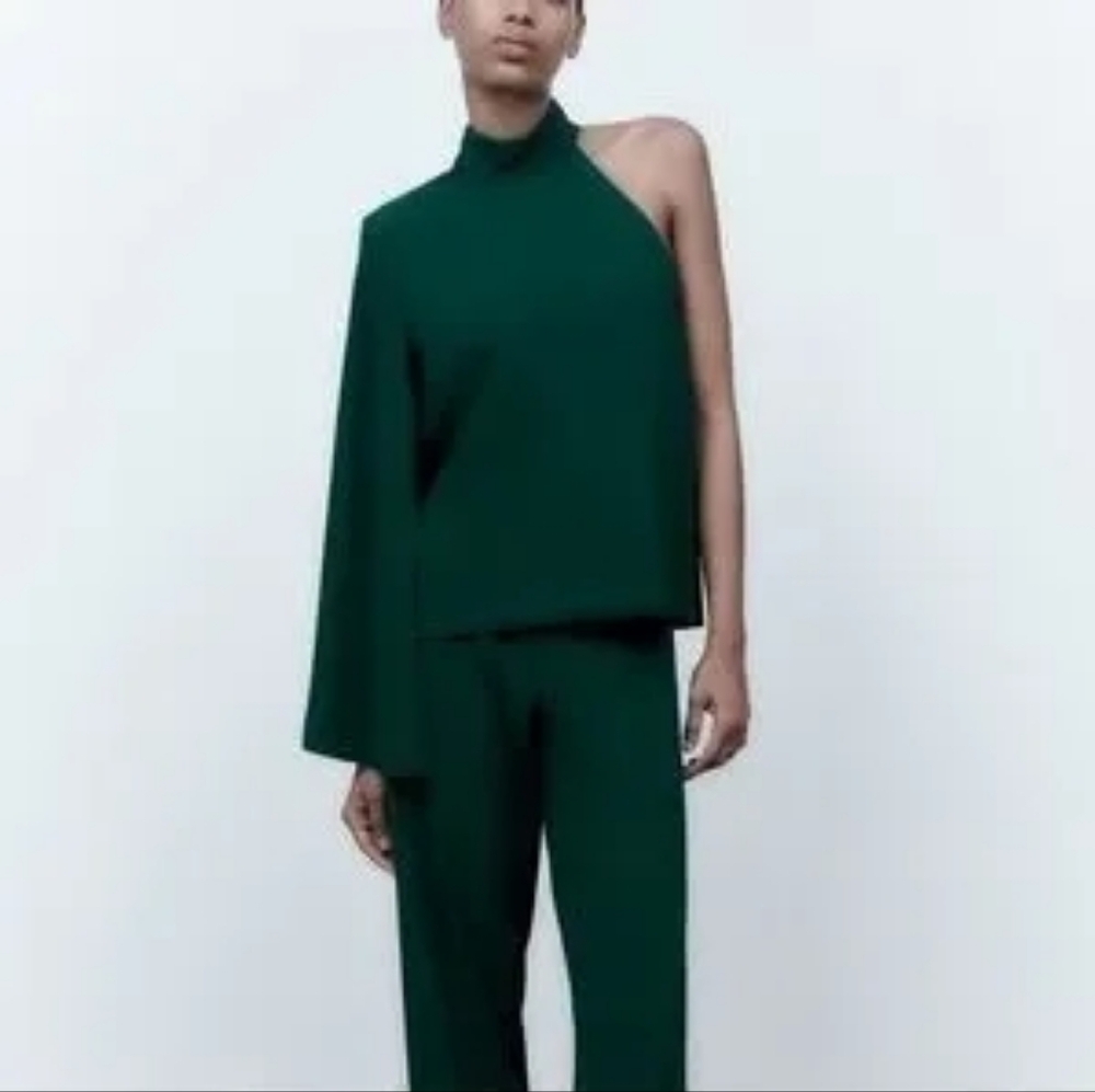 Zara One Shoulder Cape Blouse